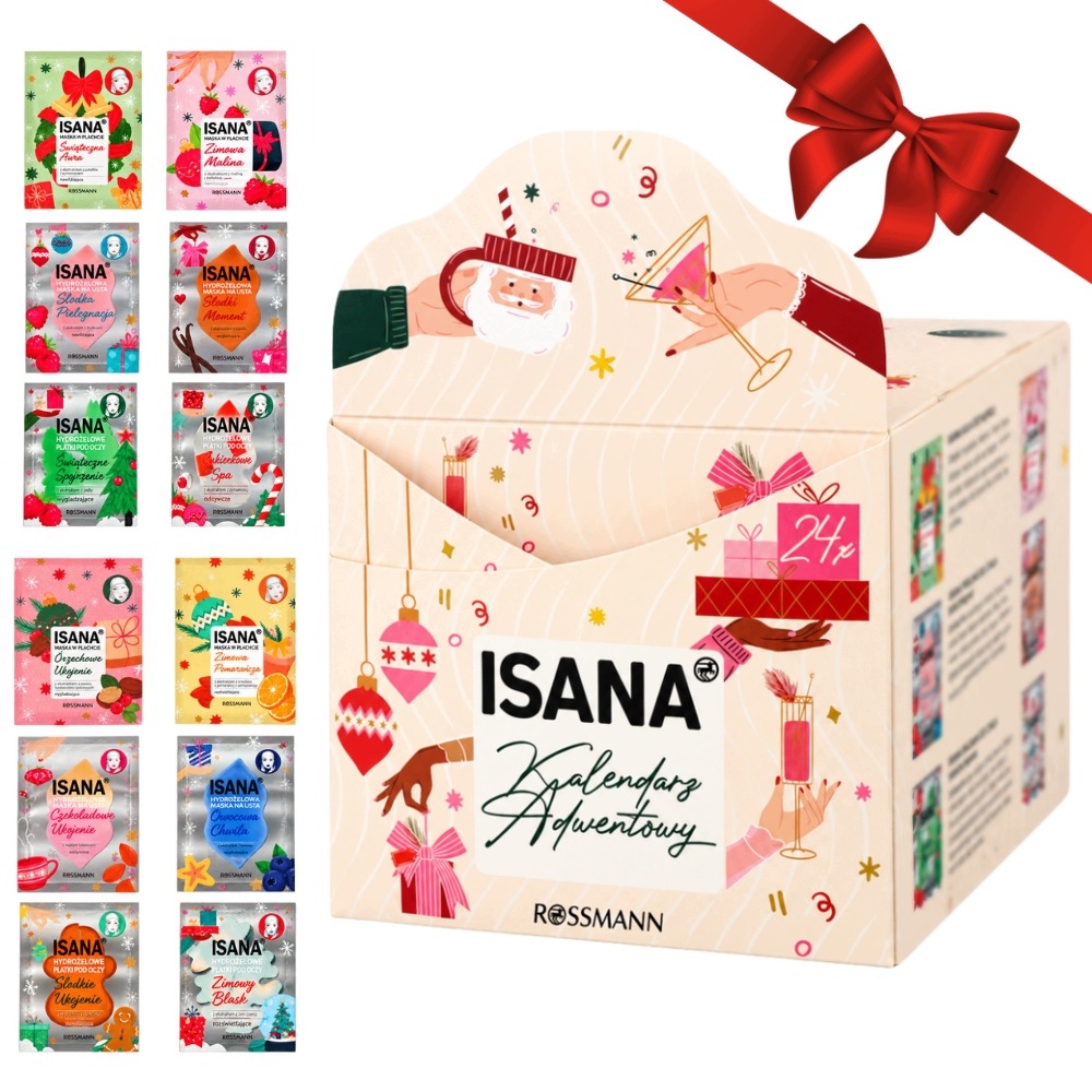 Isana Adventní Kalendář Isana 2026 24 Kosmetika Maska Vločky Dárek