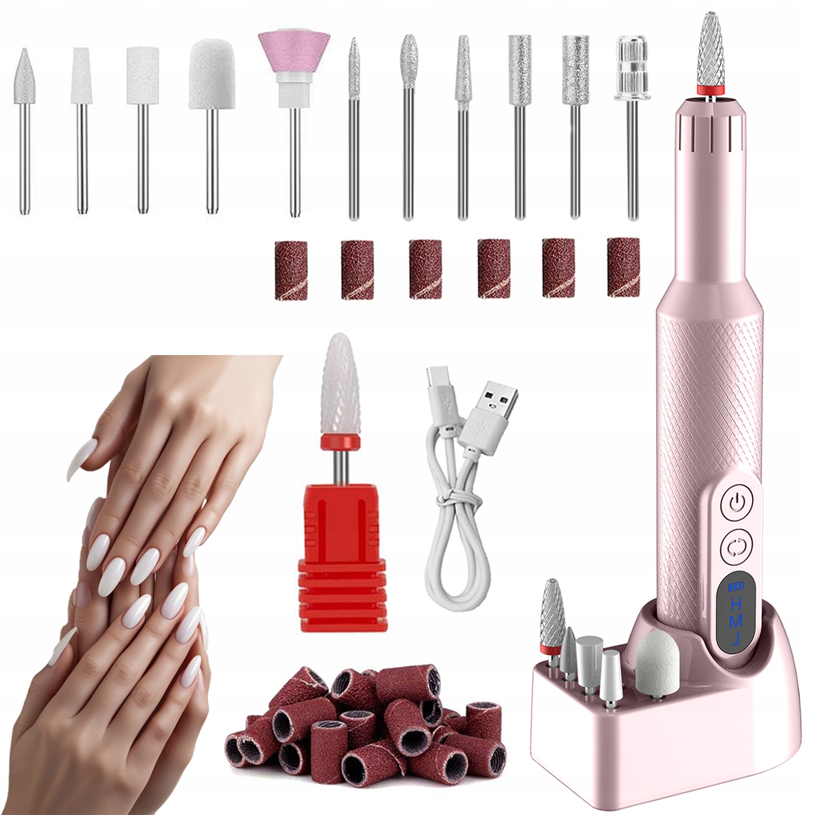 Profesionální Bruska Na Nehty Bezdrátová Sada 20000RPM Manikúra
