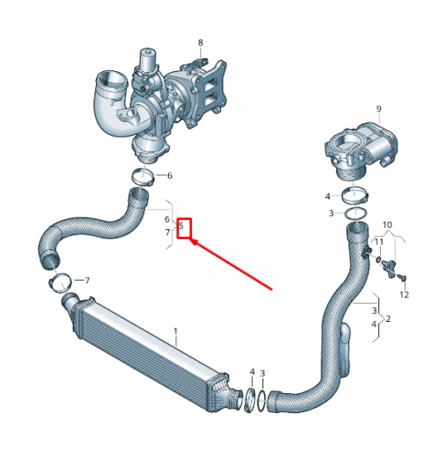 PRZEWÓD INTERCOOLERA LEWY OE AUDI Q5 2018- Numer katalogowy części 80A145738L
