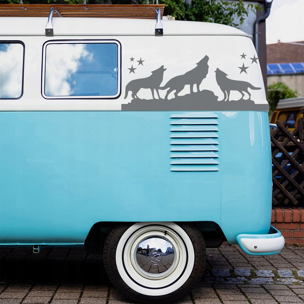 NAKLEJKA Grafika na kamper Przyczepę WILK WILKI WOLF WILD NATURE 90x228 Liczba sztuk w zestawie 1 szt.