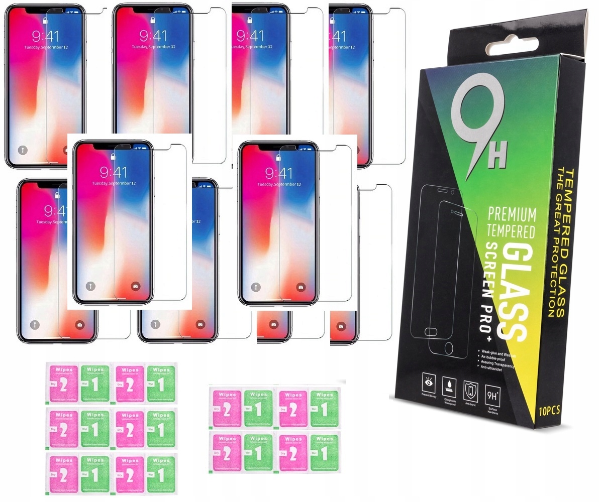 

x10 Szkło Hartowane 9H do iPhone X Xs 11 Pro Box