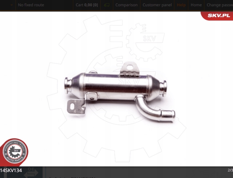 CHŁODNICA ZAWORU EGR CITROEN PEUGEOT Numer katalogowy części 14SKV134