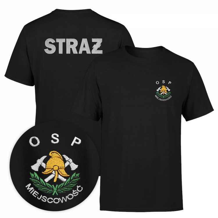 

S06 L Koszulka Osp miejscowość haft straż