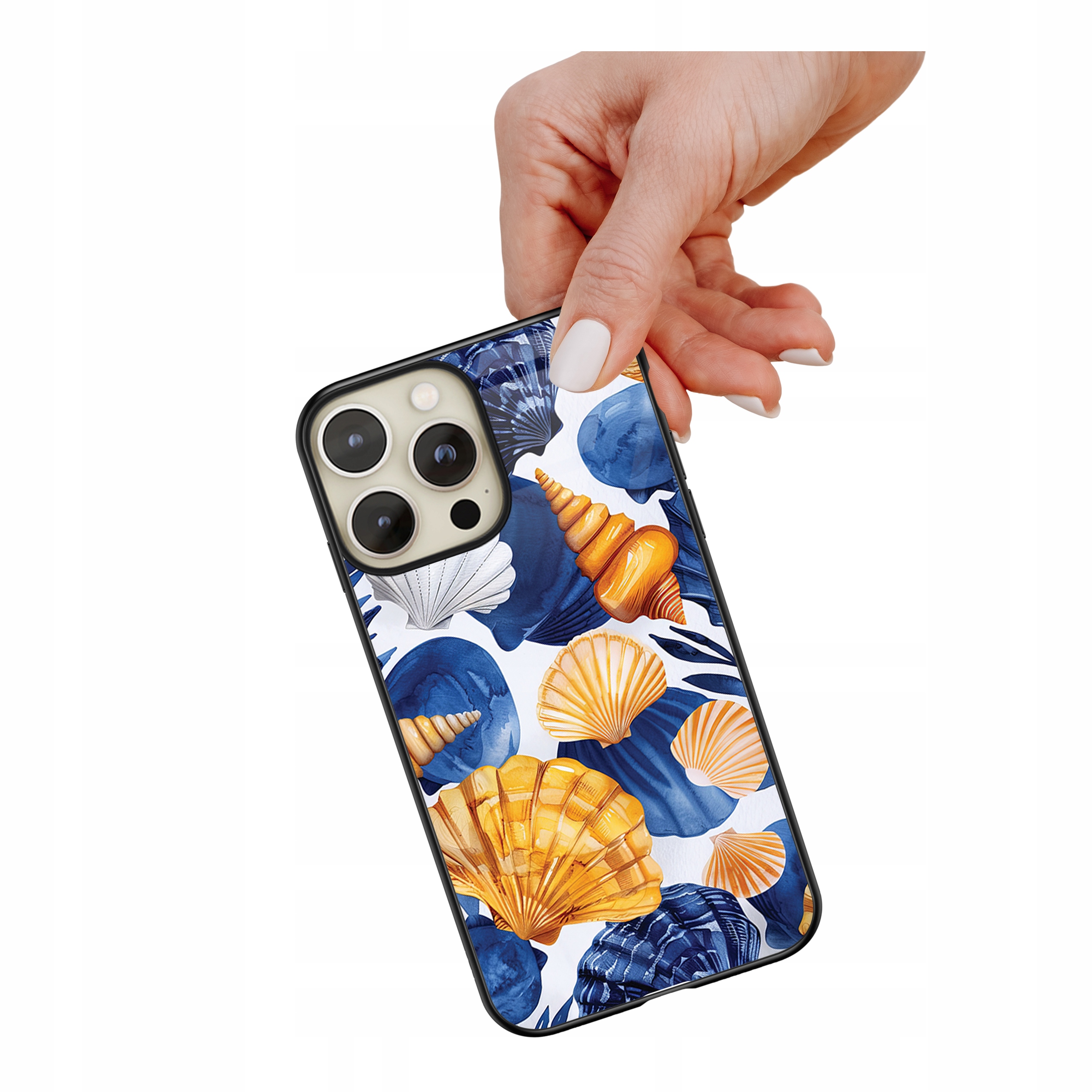 Etui szklane ceramiczne do iPhone 16 Pro Max Muszelki blue