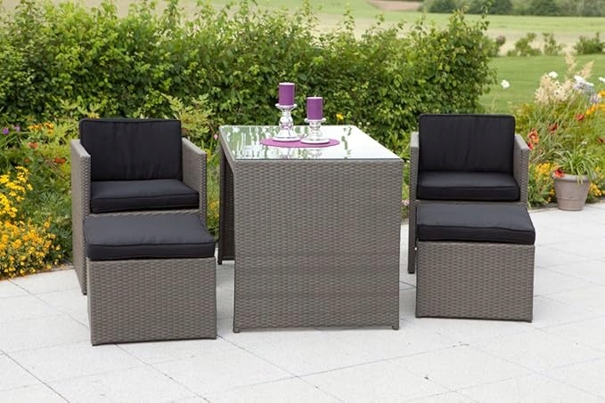 Sada záhradného nábytku Merxx Merano 28318-209 Techorattan Modern Šedá