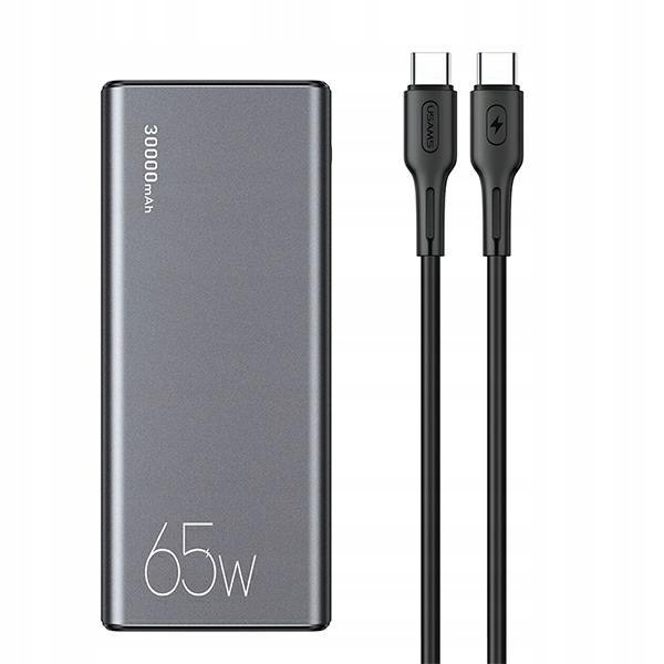 Usams Powerbanka PB59 30000mAh 65W 2xQC3.0+PD Rychlé nabíjení černá/black Cmxlog