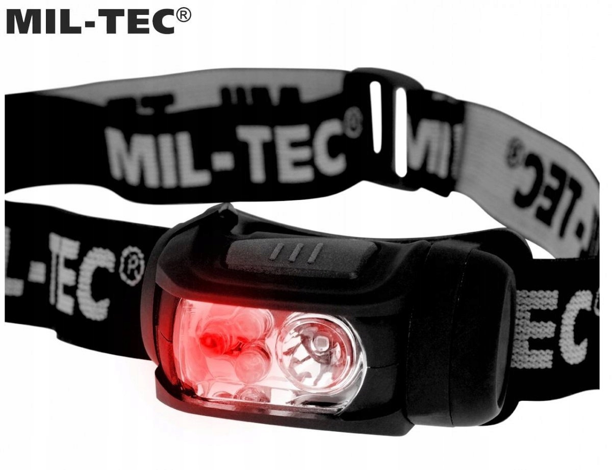 LATARKA CZOŁÓWKA Molle 4 kolory LED czarna Mil-Tec Model 15170102