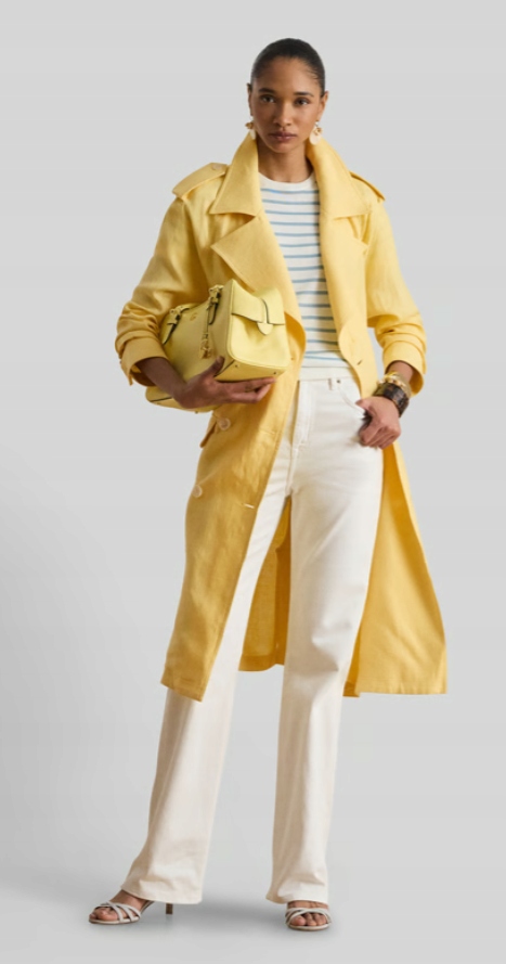 Lauren Ralph Lauren Trencz s regular fit střihem světle žlutá barva