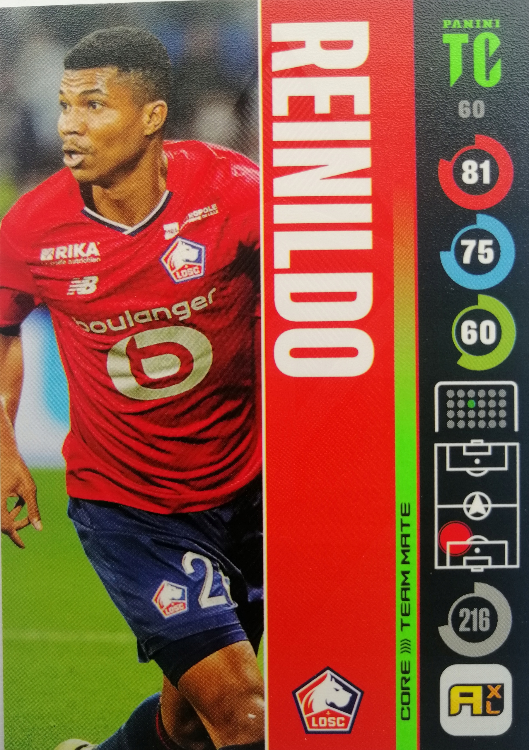 Panini Top Class Team Mate 60 Reinildo Lille
