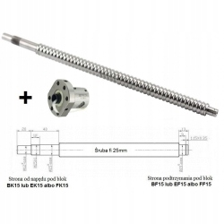 Kulový šroub Hiwin R25-10-327-400 s maticí
