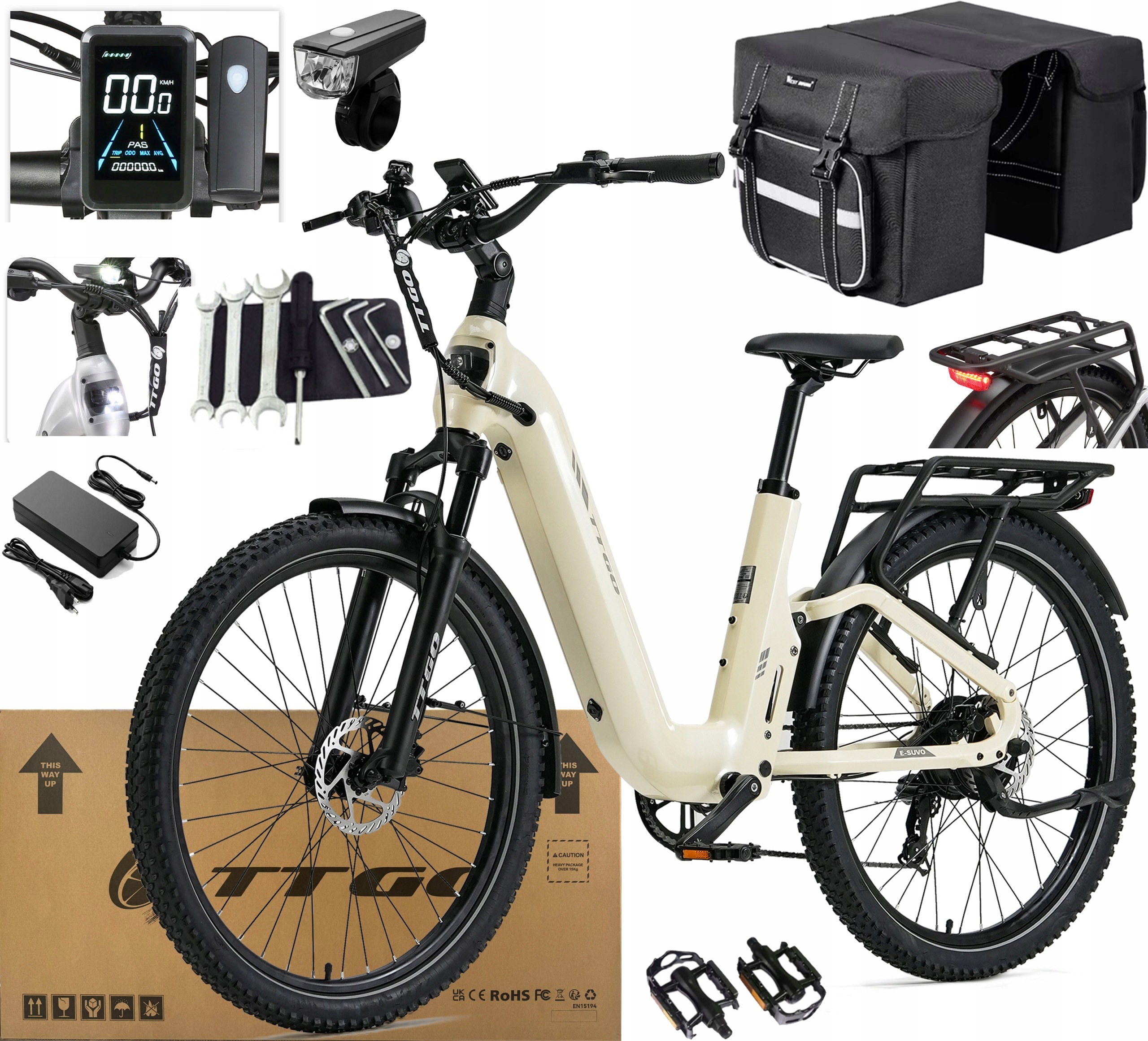 Ttgo E-suvo Elektrokolo Městské 250W 70NM 25KM/H 15Ah 120KM Dárek