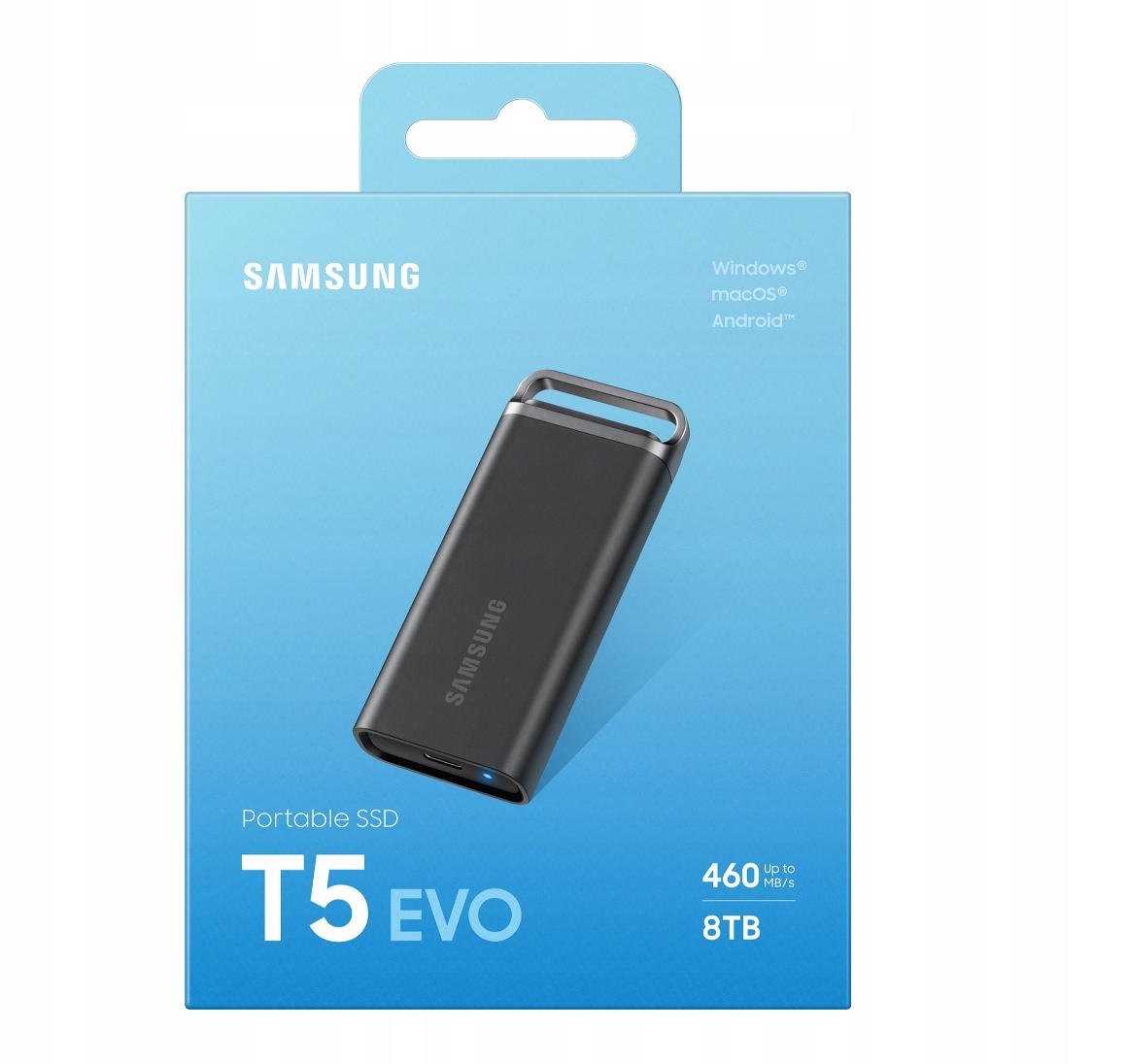 SAMSUNG T5 EVO Portable SSD 8TB, USB 3.2 Gen 1 External Solid State Drive,  Seq. Read Speeds Up to 460MB/s for Gaming and Content Creation