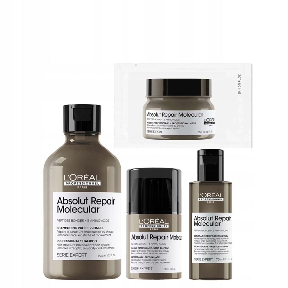 Loreal Absolut Repair Molecular sada šampon 300 krém 50 sérum 75 +dárek