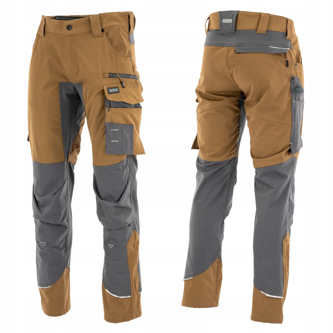 Sara Workwear Motionflex spodnie robocze do pasa Brąz 58