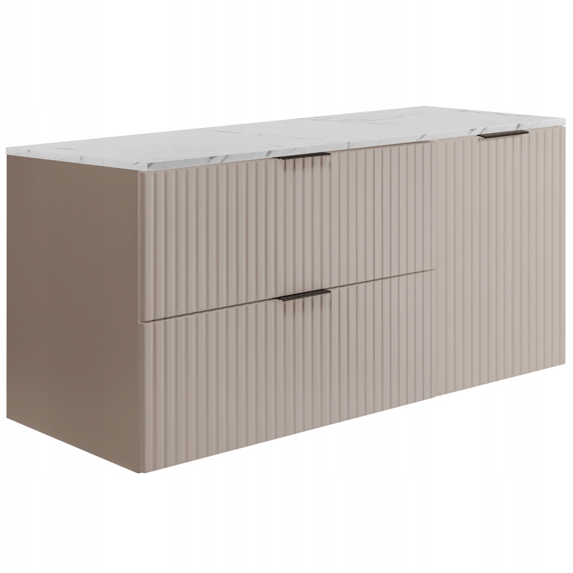 Závěsná koupelnová skříňka pod umyvadlo Kašmír 120 Ryfle Mdf Blat Mramor