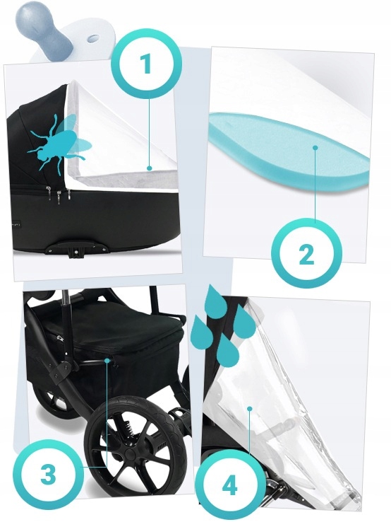 WÓZEK 4W1 BEXA AIR PRO AI16 I CYBEX ATON 5 + BAZA Kod producenta Air Pro AI16 4w1 Aton