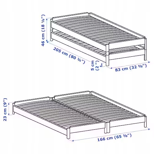IKEA UTAKER Łóżko sztaplowane 2materace twardy Typ łóżko pojedyncze