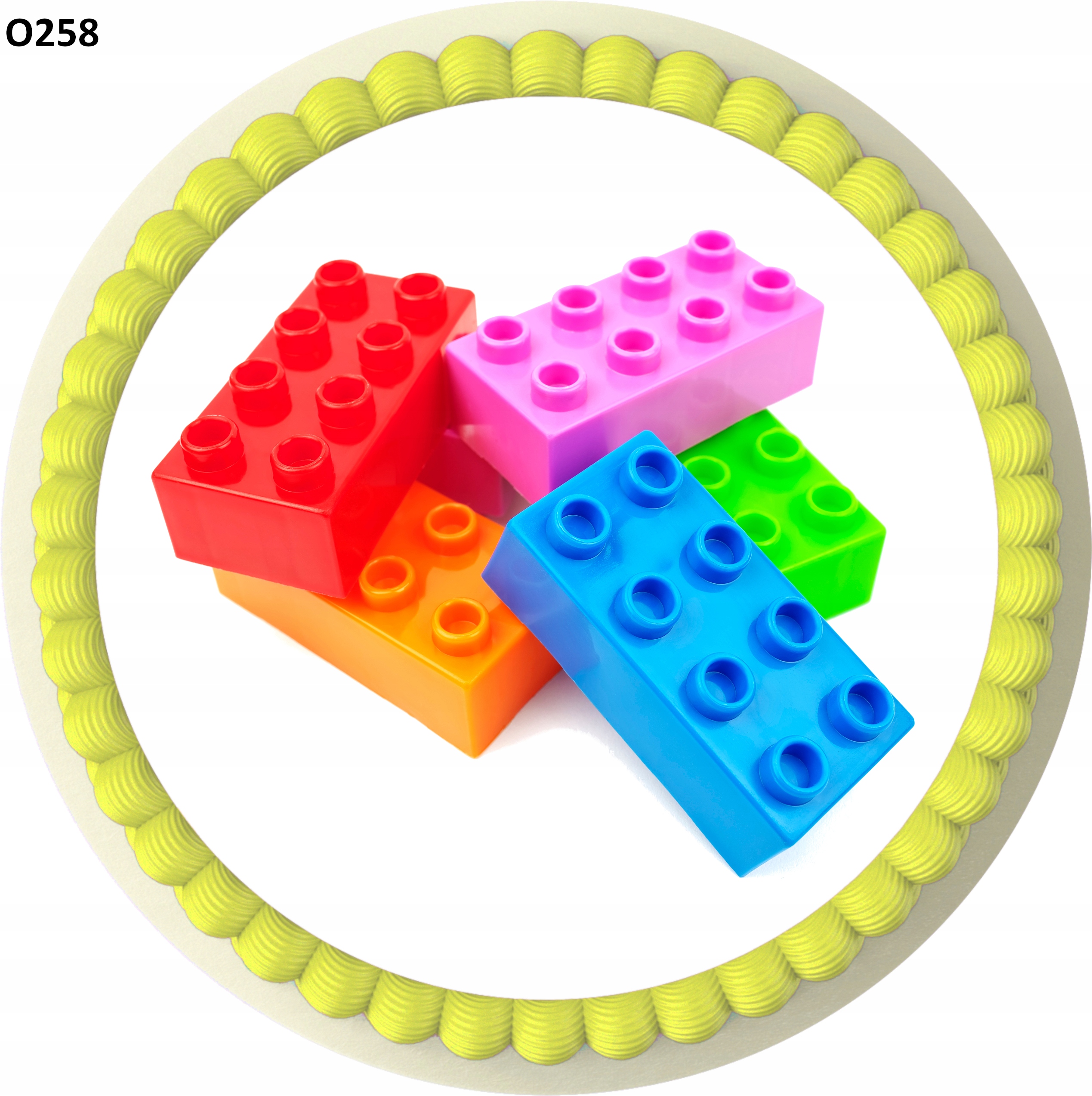 OPŁATEK OBRAZEK NA TORT KOLOROWE KLOCKI LEGO Rodzaj ozdoby waflowe