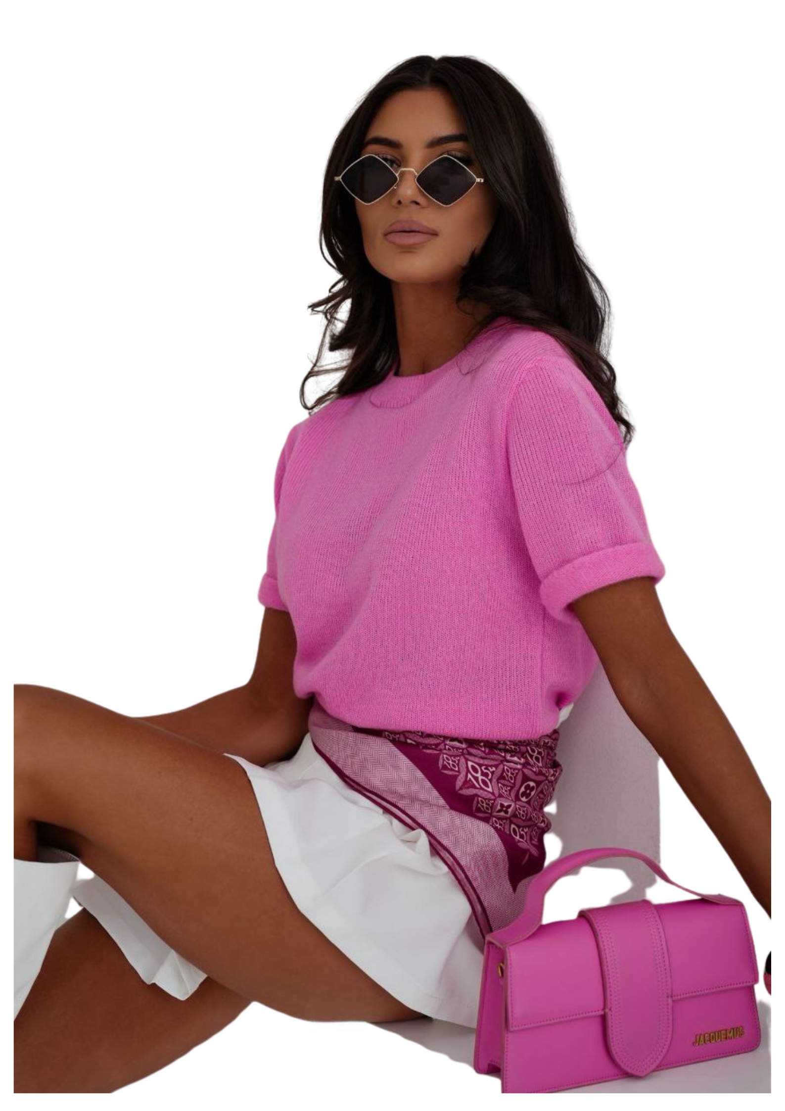 Jarní svetr s krátkým rukávem Me Gusta, růžový