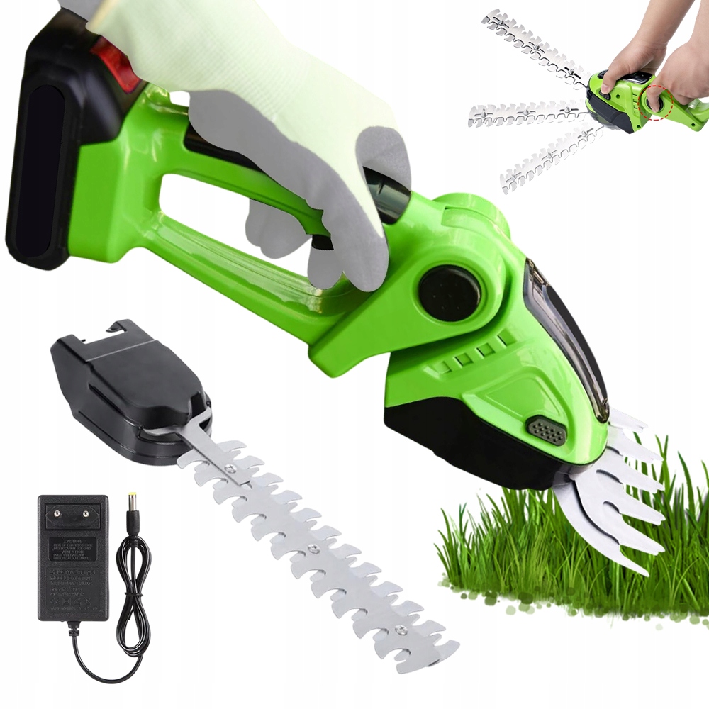 Akumulátorové Nůžky Na Živý Plot, Nastavitelná Sada 2V1 Baterie 1,5 Ah