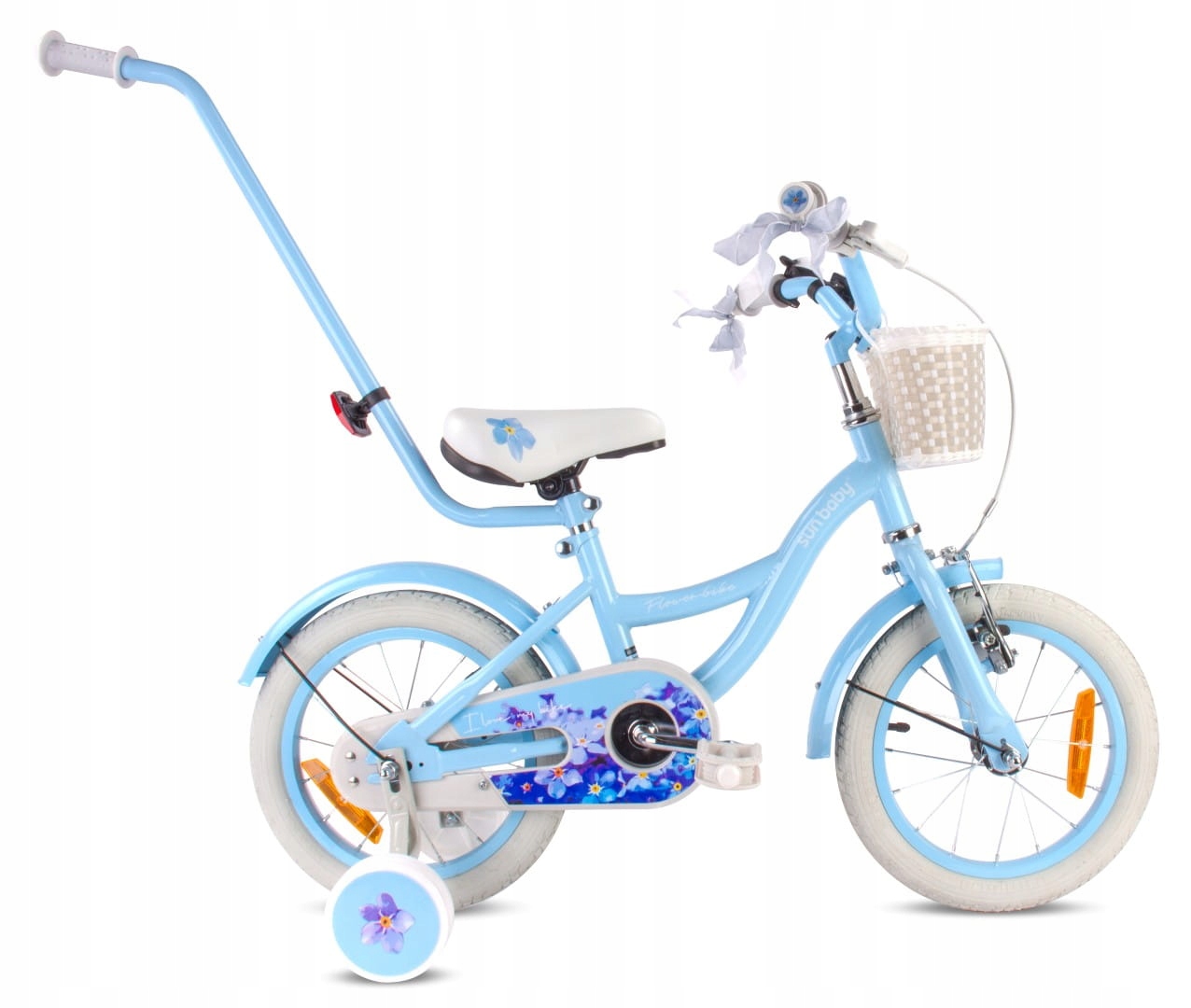 Rowerek dziecięcy Rower dla dziewczynki 16 cali Koszyk Pchacz Kółka boczne