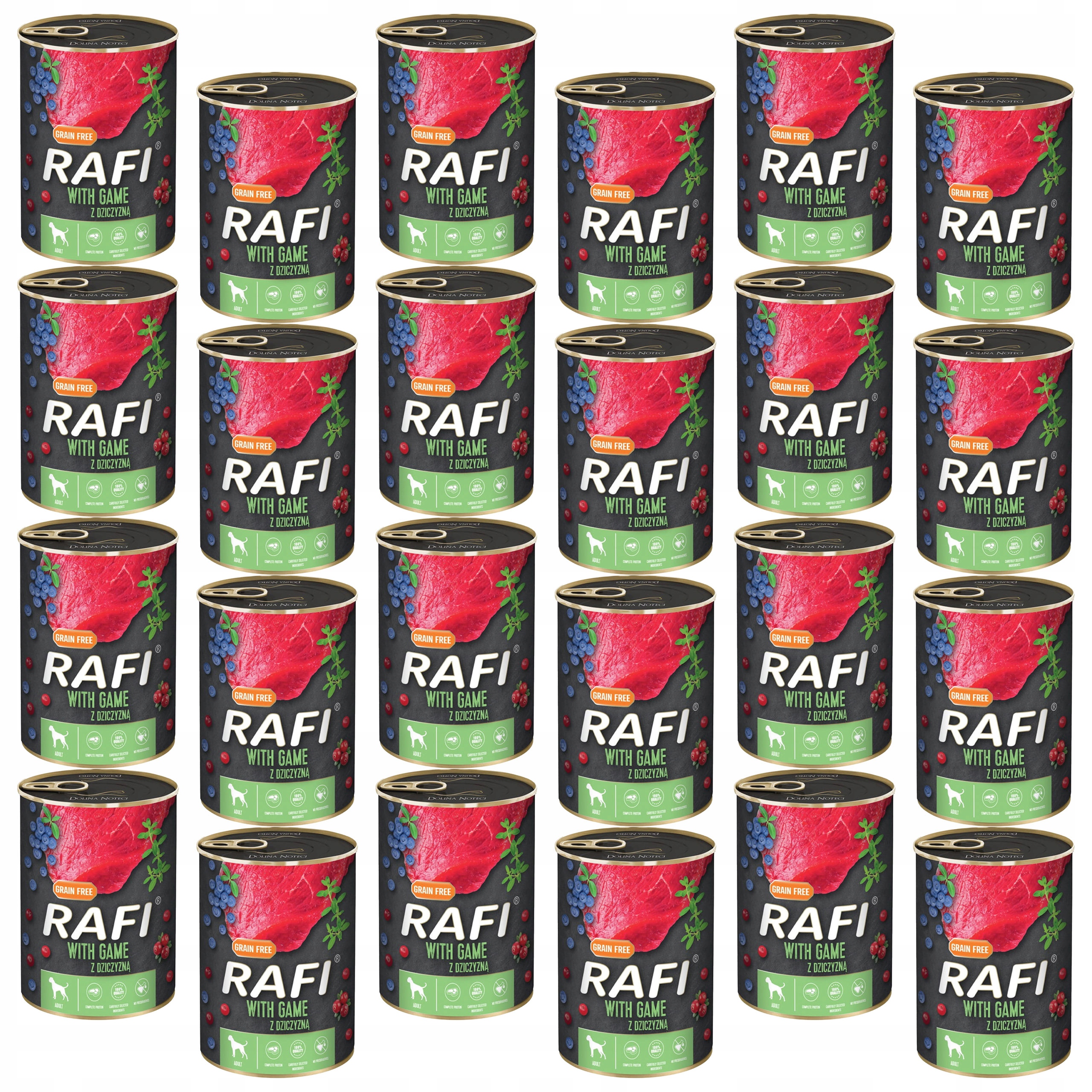 Levně Dolina Noteci Rafi Krmivo mokré pro psa Zvěřina 24 x 400 g