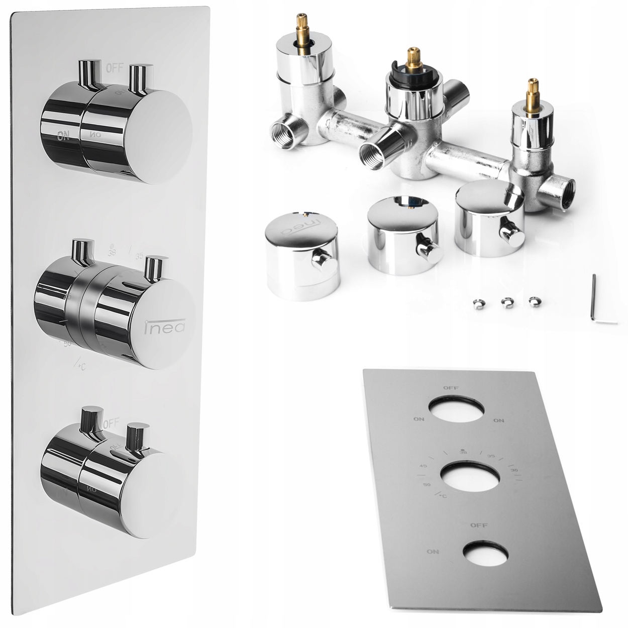 Podomietková Termostatická Vaňová A Sprchová Batéria 3-VÝSTUPOVÁ