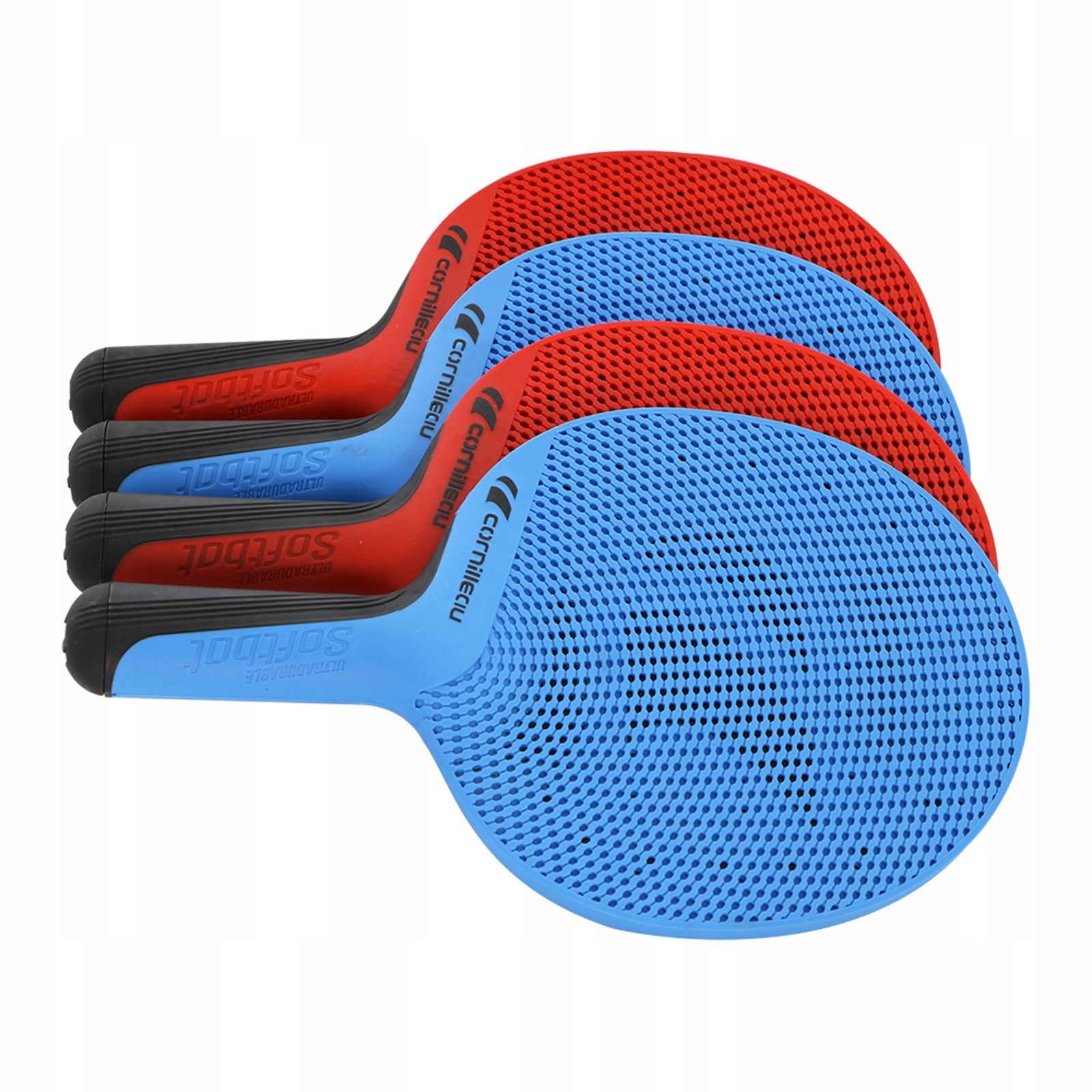 Cornilleau 4 rakietki i 4 piłki do tenisa stołowego wytrzymałe Do Szkół