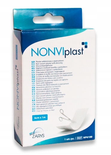 

Plaster włókninowy z opatrunkiem NONVIplast 6cmx1m