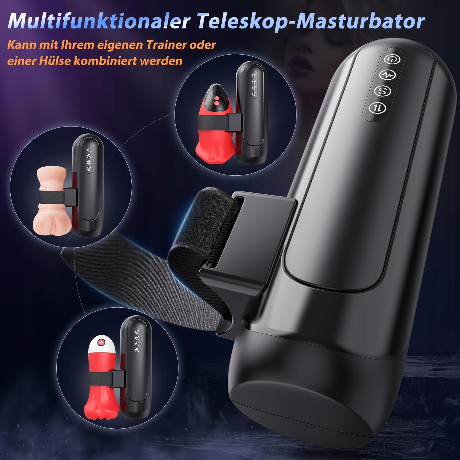 ELEKTRYCZNY MASTURBATOR DLA MĘŻCZYZN Z 6 FUNKCJAMI I WIBRACJAMI — miniatura 5