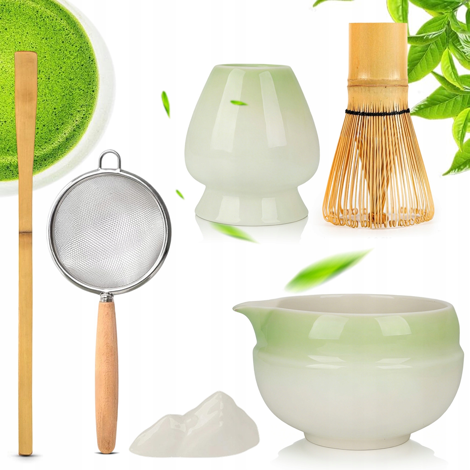 Zestaw Do Herbaty Matcha Zestaw Z Miotełką Chasen Bambusową Bambusa 7 Szt