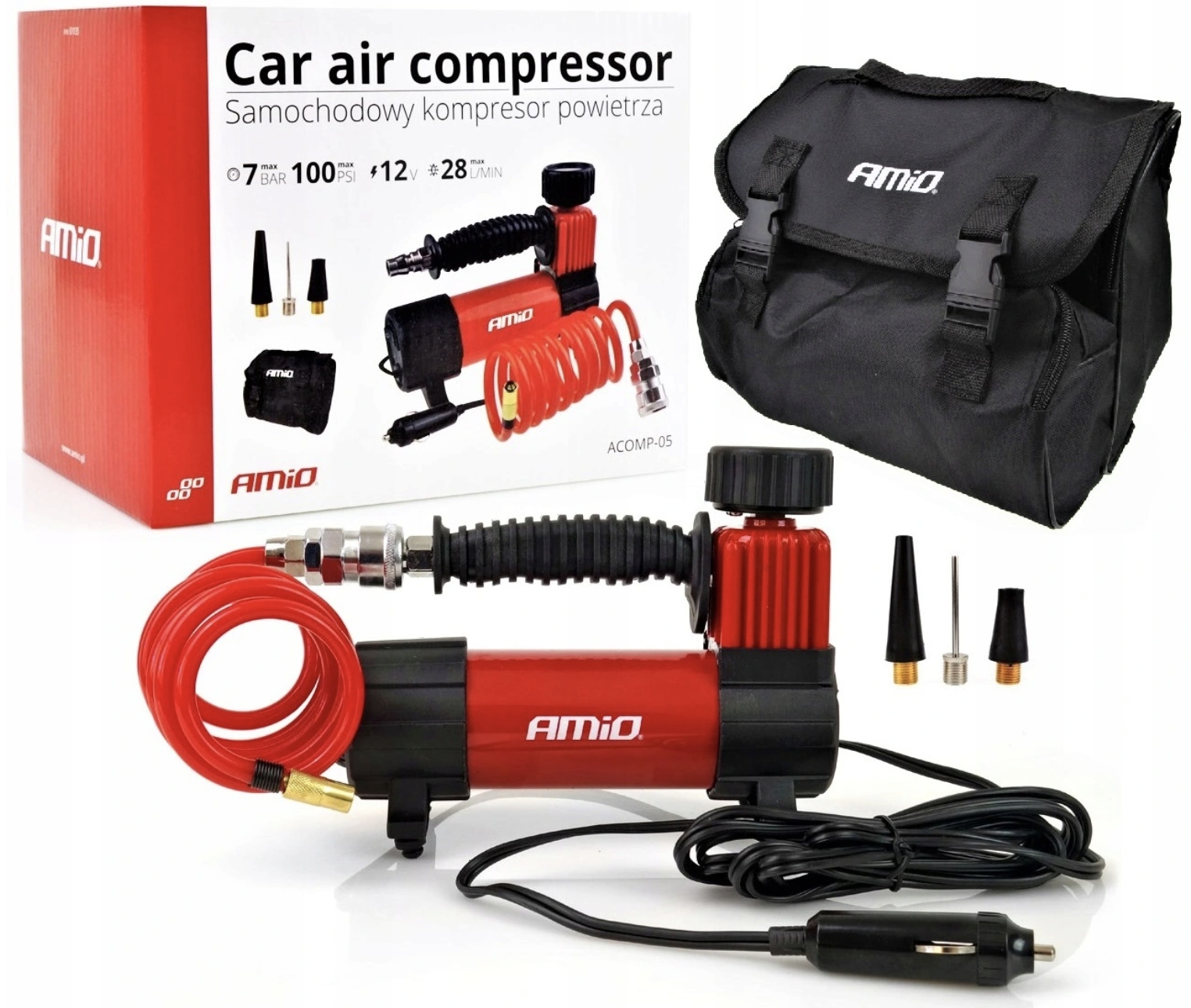 Amio Kompresor samochodowy 12V HQ ACOMP-05