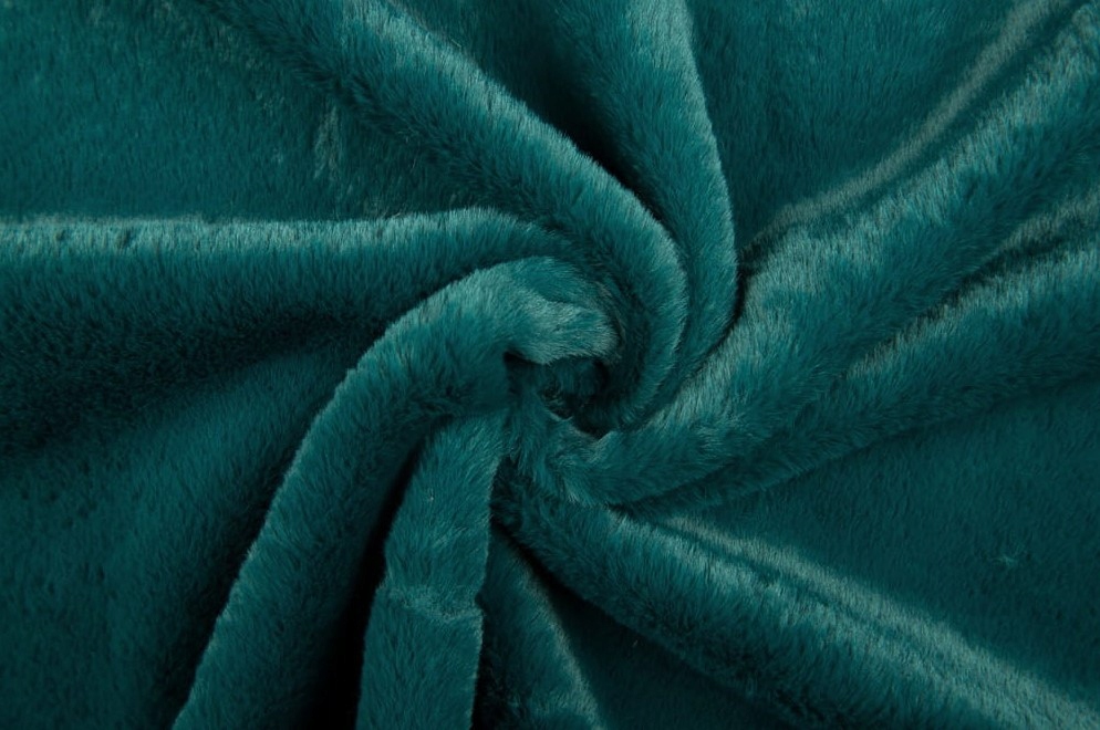 Pletenina Umělá Kožíšek Medvídek Krátký Vlas Tyrkys