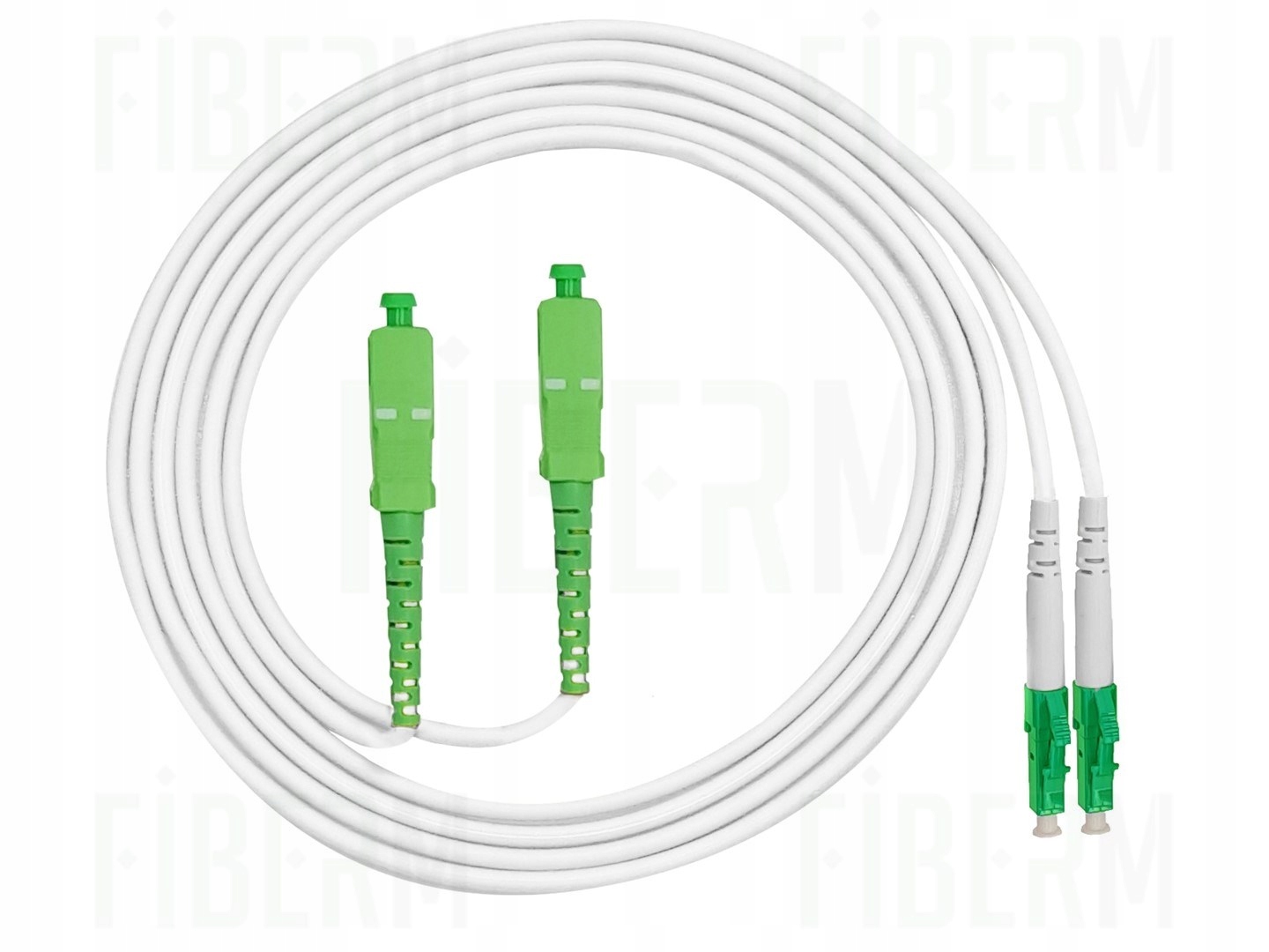 FIBERM Patchcord SC/APC-LC/APC 2m Single Mode Duplex włókno G657A1 2,0mm PV