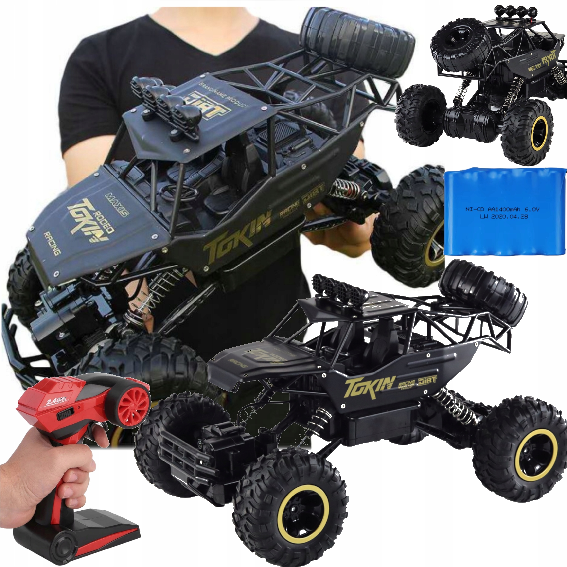 Zdalnie Sterowany Samochód Metalowy Rc 1:12 Gigantyczny 4x4 Z Pilotem XXL