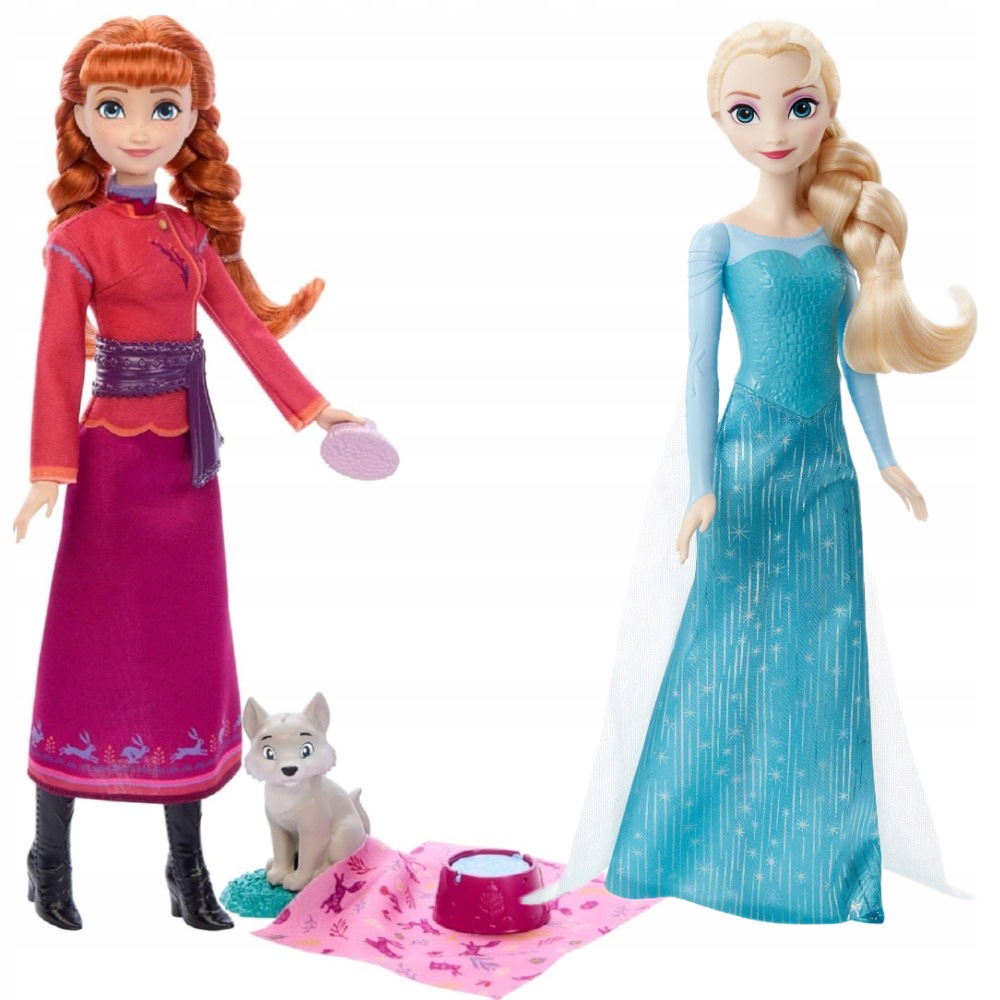 Frozen Kraina Lodu Zestaw Lalka Anna I Wilczek JFG17 Lalka Elsa Elza