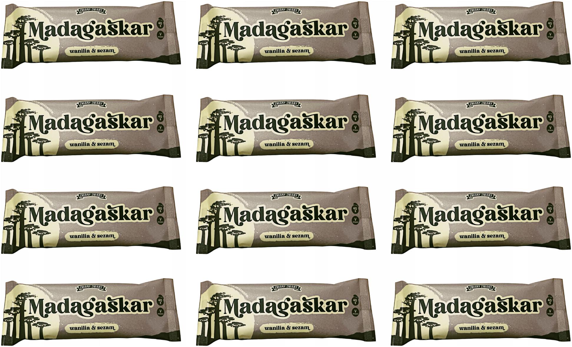 Sada 20X Tyčinka Madagaskar 40G Pravá Vanilka Sezamové Ořechy Raw Eko Fit