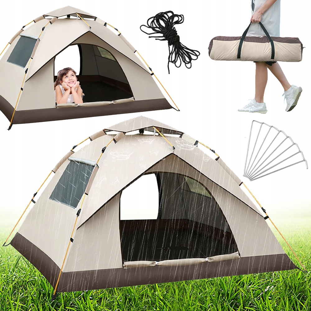 3 Osób Namiot Turystyczny Wzmocniony Camping 210X150 Automatyczny Składany