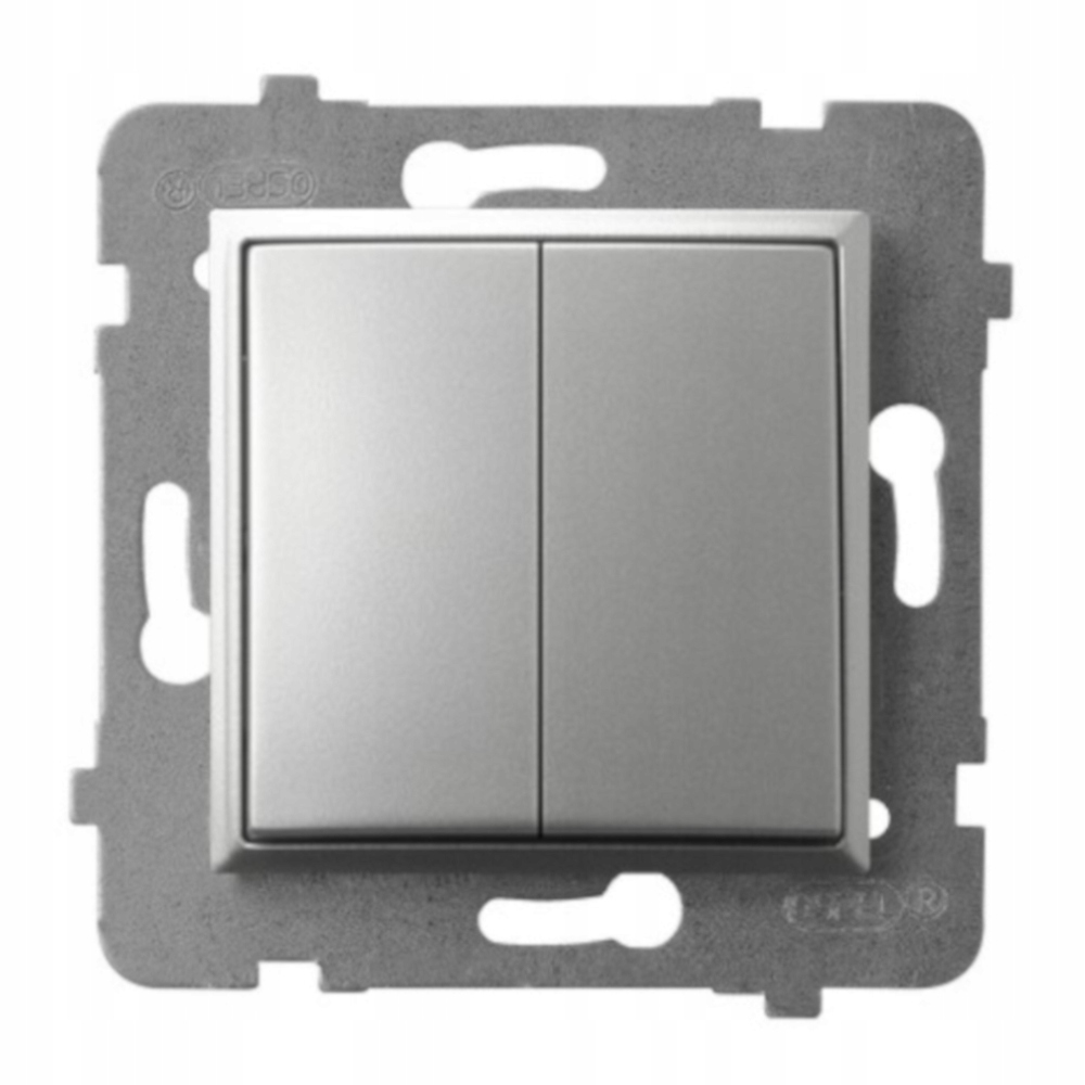 

Moduł Srebrny Bez Ramki Włącznik Podwójny