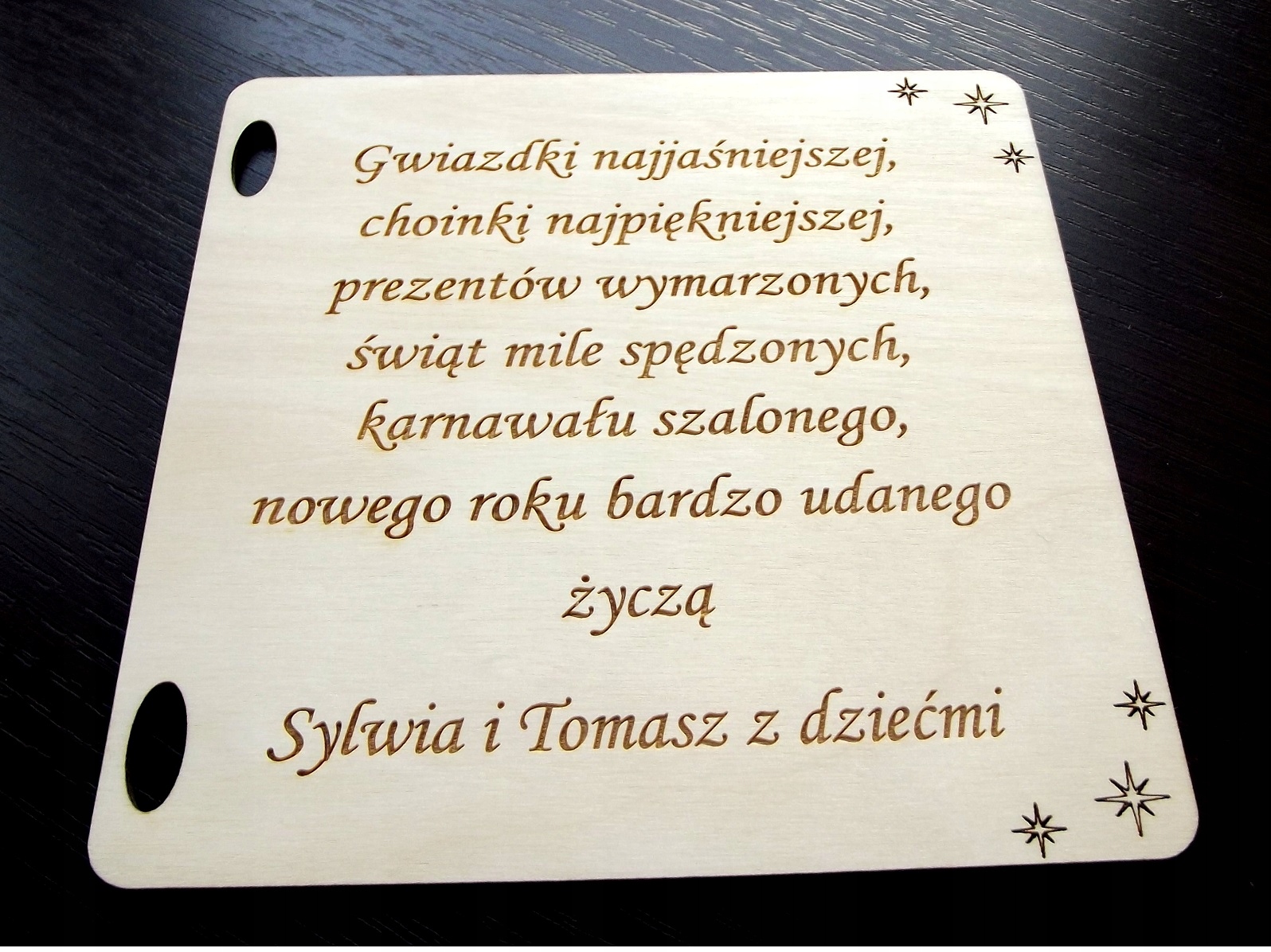 DREWNIANA KARTKA CHOINKA BOŻE NARODZENIE ŚWIĘTA Marka inna