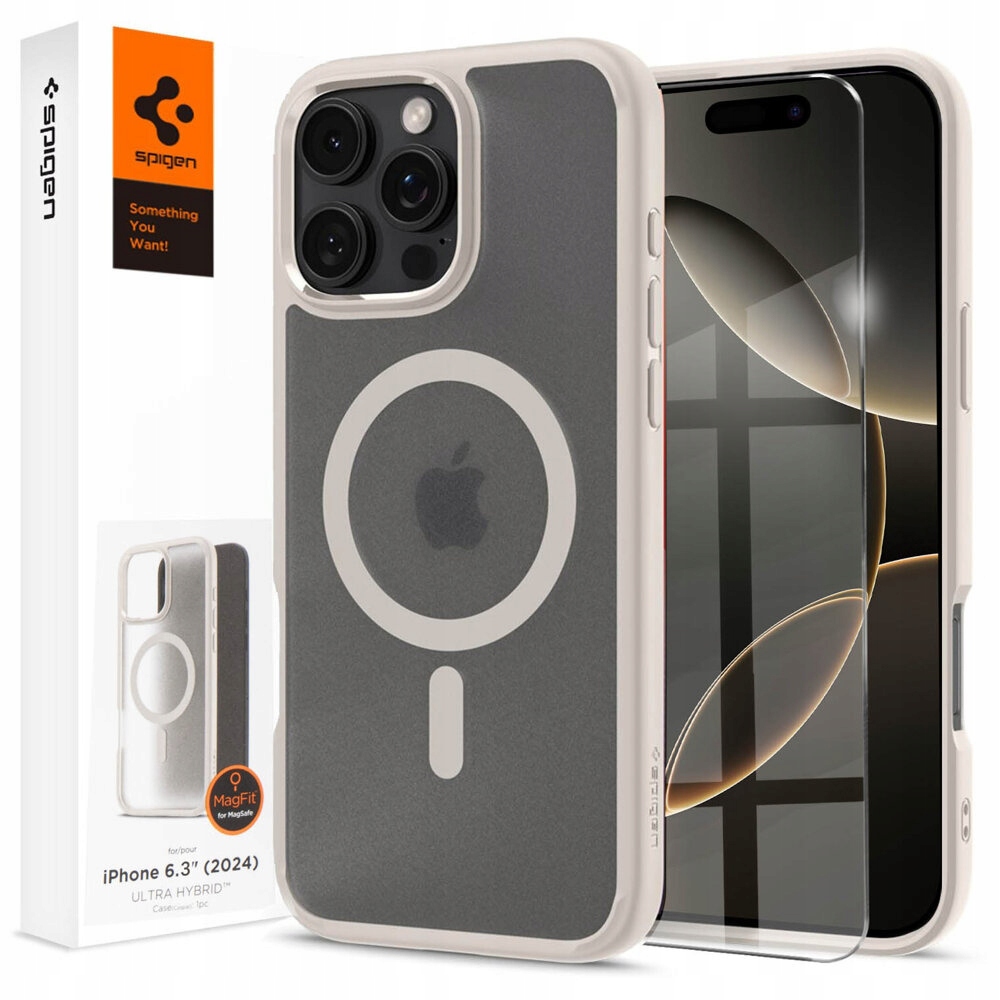 Pouzdro Spigen pro iPhone 16 Pro, Ultra Hybrid Mag pro MagSafe Sklo, titanové
