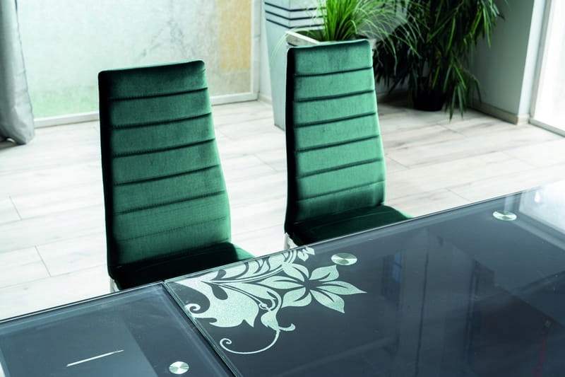 STÓŁ SZKLANY NOWOCZESNY GD-017 CZARNY SIGNAL Szerokość mebla 110 cm