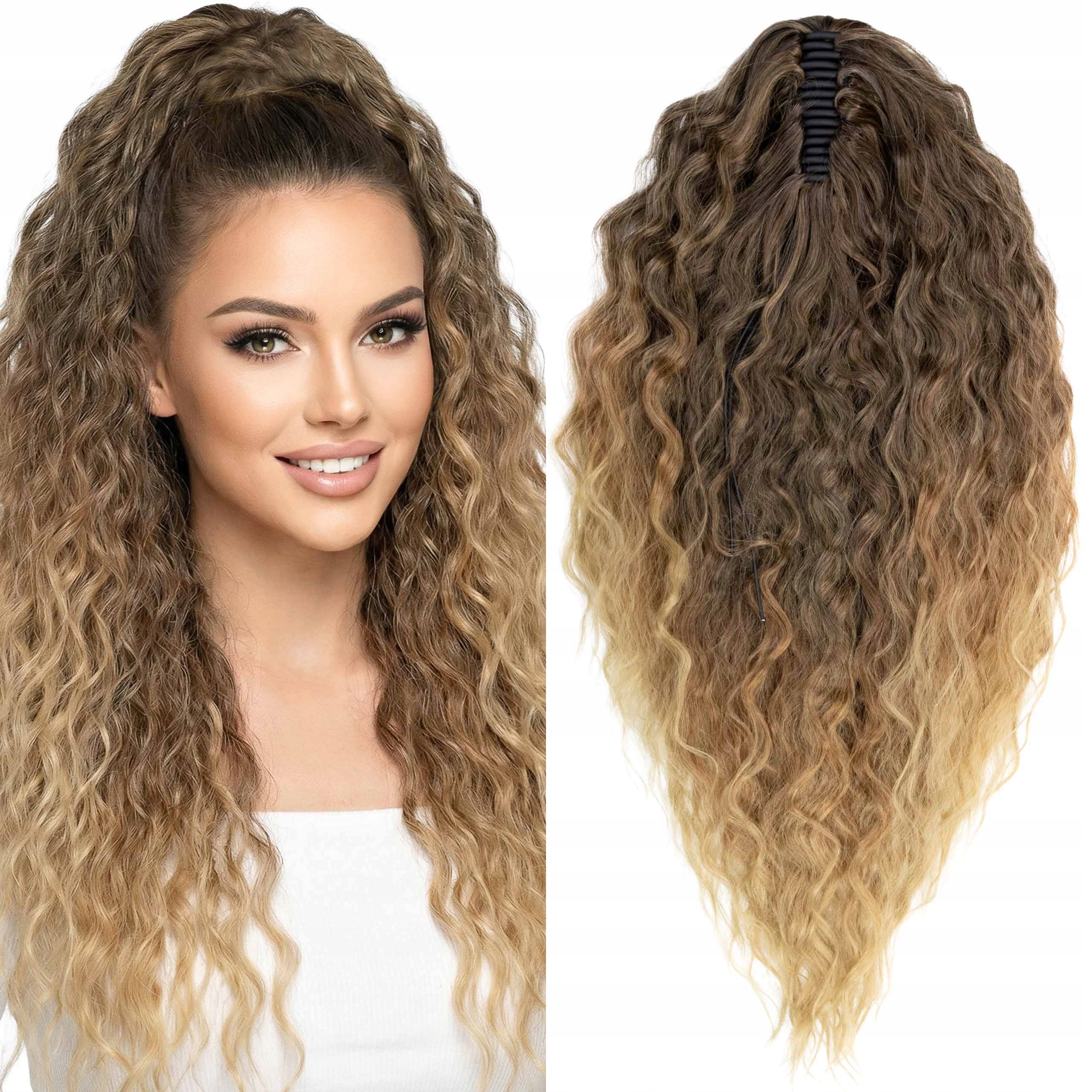 Afrokrab kucyk na klamrze włosy syntetyczne sztuczne Luna 65cm fale ombre