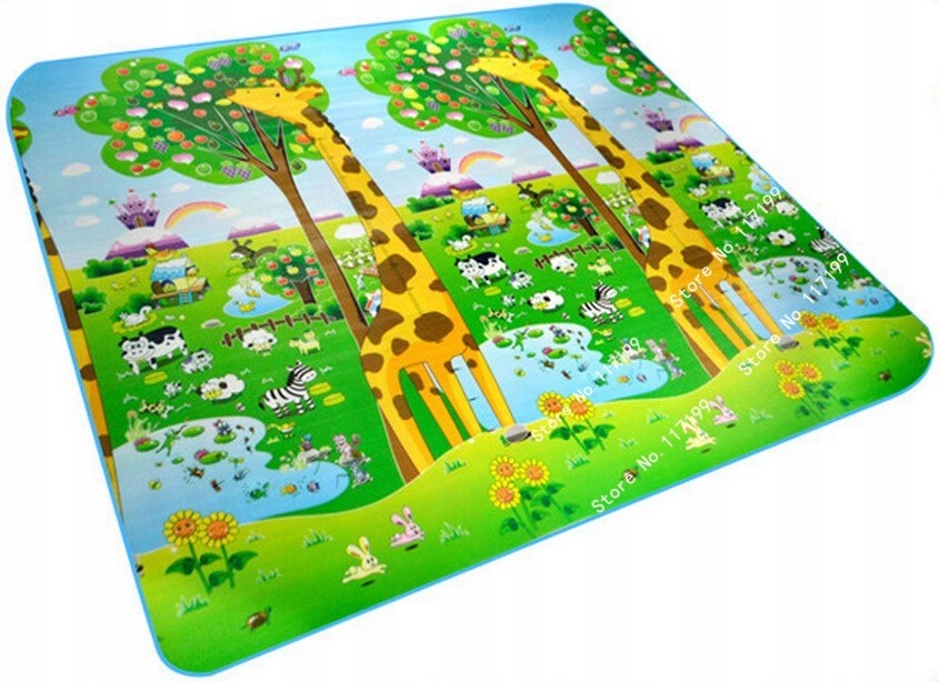 Mata edukacyjna piankowa dwustronna składana Zoo 200 x 180 x 1 cm