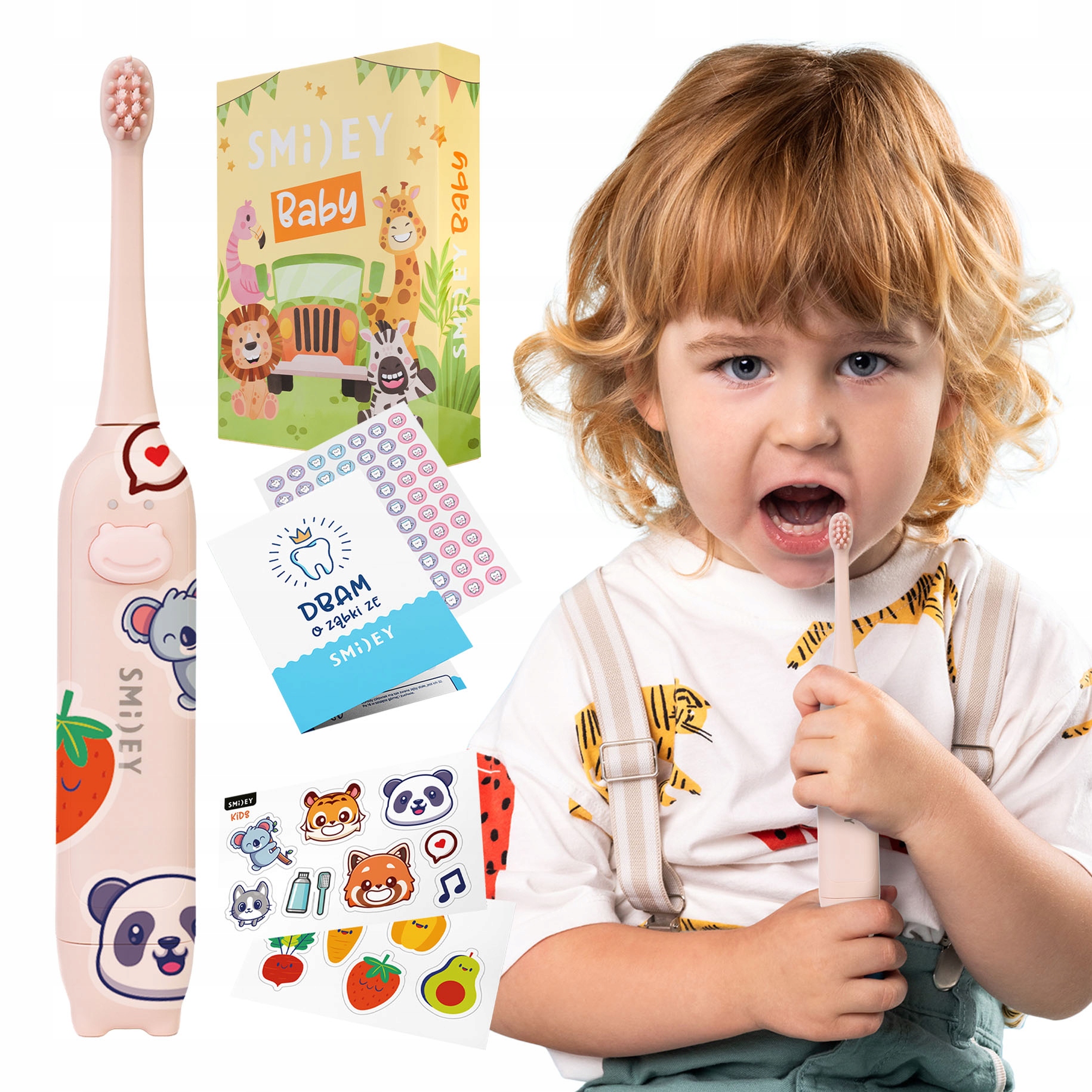 Szczoteczka Soniczna Dla Dzieci Baby 0–3 Lat Delikatna Dla Niemowląt Różowa