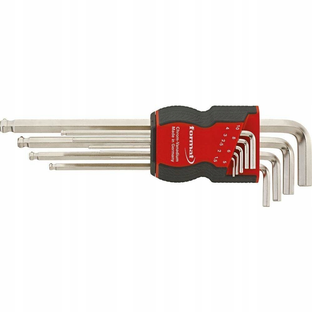 Zest.kluczy trzpien.kąt. z funkcją przytrzym. 1,5-10mm, 9-częśc. FORMAT