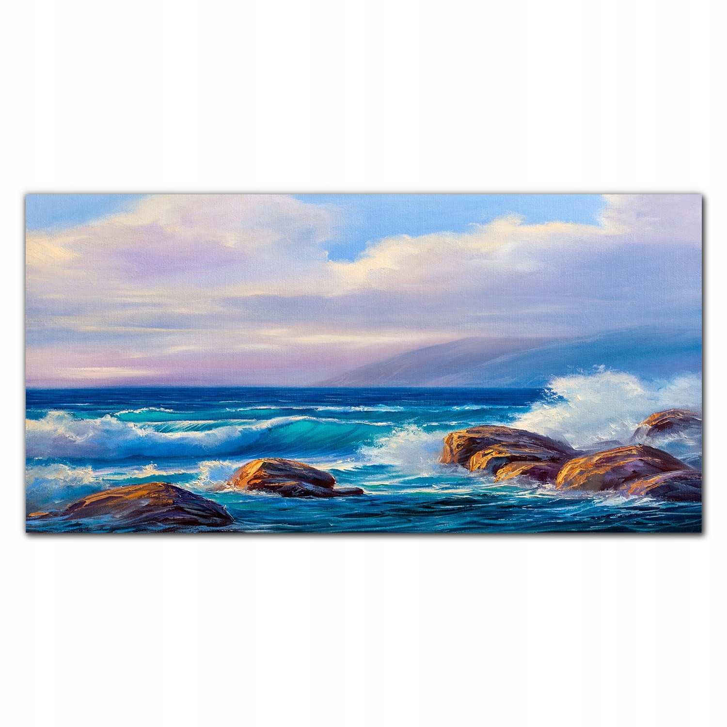 Obraz na plátne More skaly vlny mraky 140x70 cm