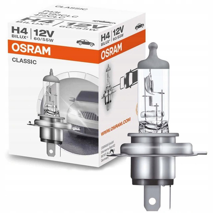 

Żarówka H4 Osram Classic 12V 60/55W P43t Oem