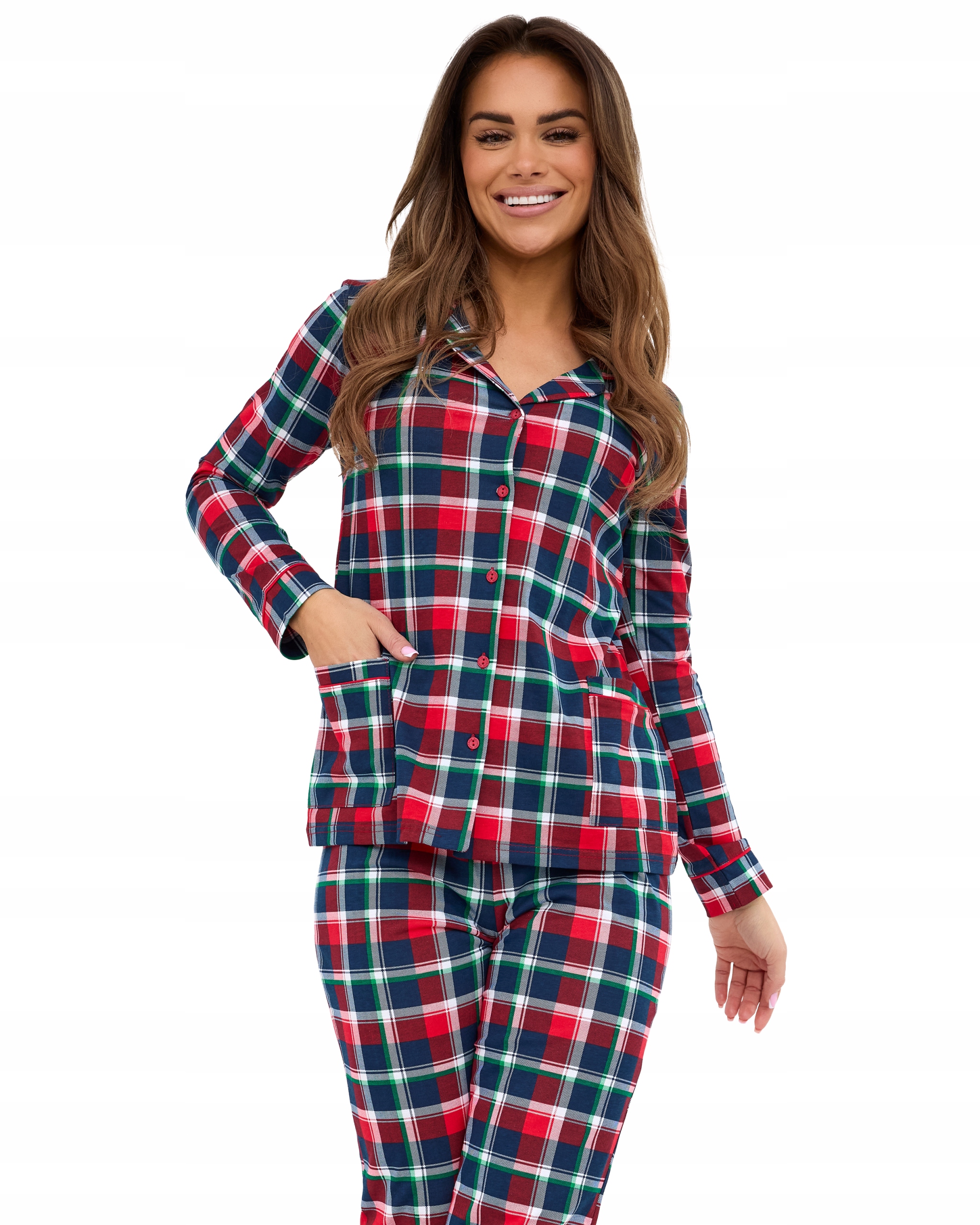 Piżama rozpinana damska Cornette 482/369 Roxy r. XL (42) guziki kieszenie