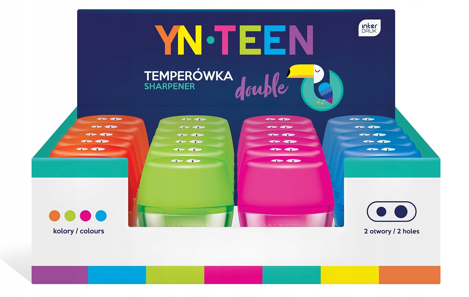 

Temperówka podwójna z pojemnikiem Yn Teen pastel